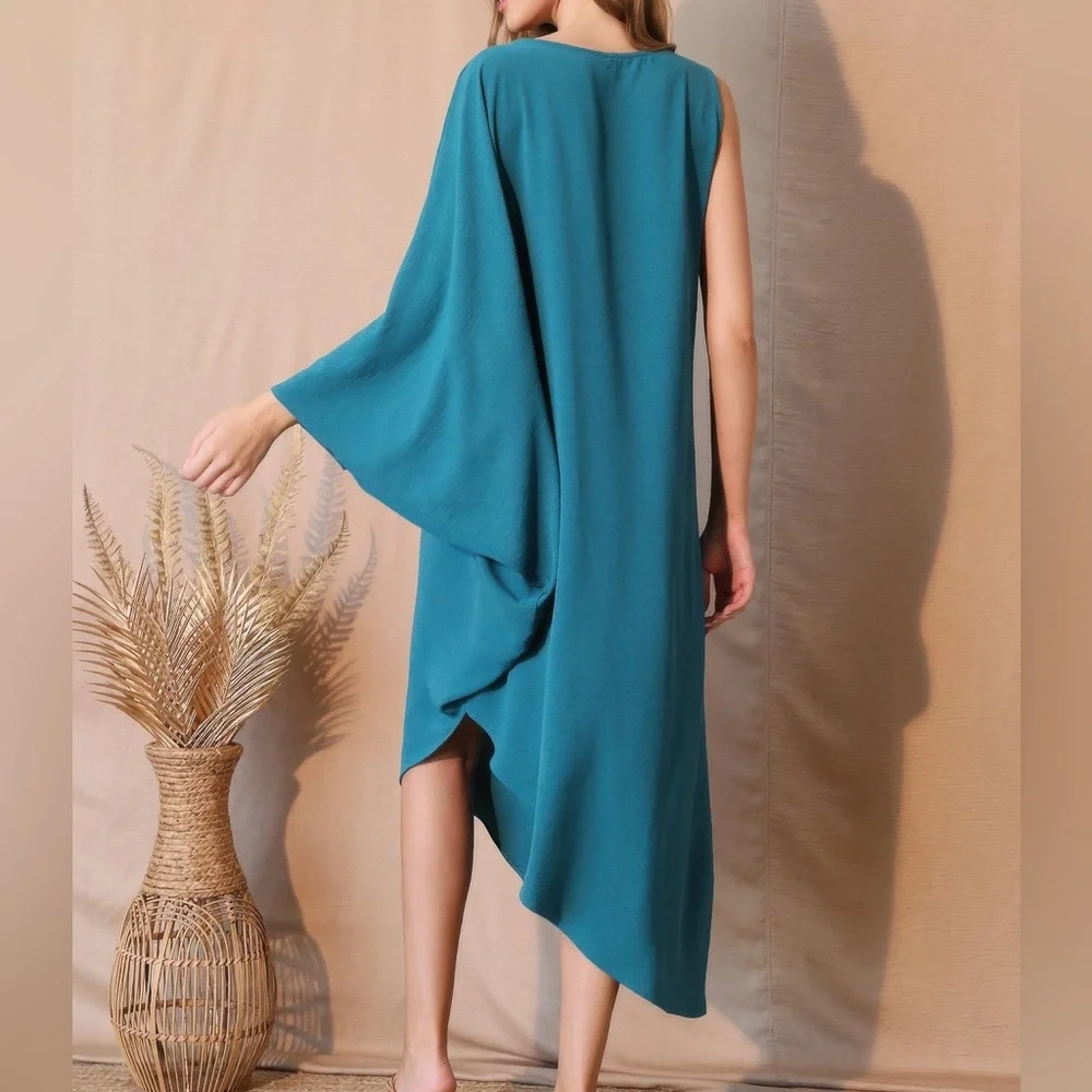 Matte Crepe One Sleeve Dress